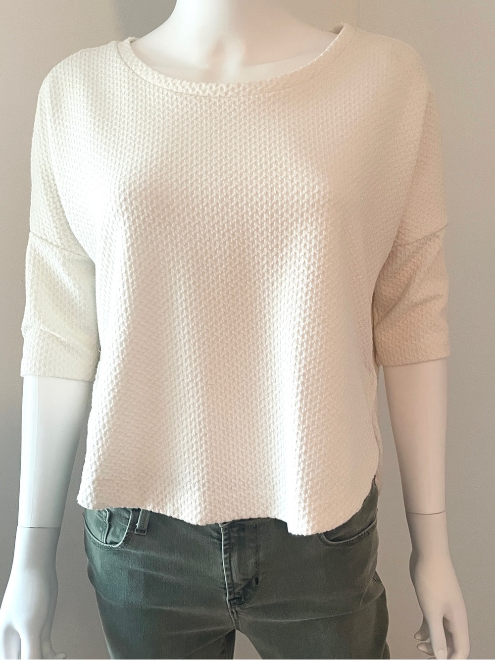 Cream Textured Philosophy Top